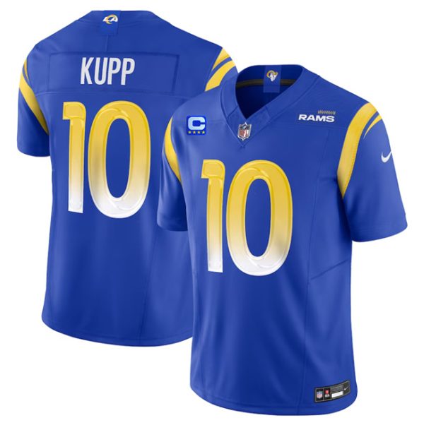 Men's Los Angeles Rams #10 Cooper Kupp Blue 2023 F.U.S.E. With 4-Star C Patch Vapor Untouchable Limited Stitched Football Jersey - Custom Name