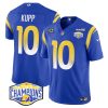 Men's Los Angeles Rams #10 Cooper Kupp Blue 2024 NFC West Champions With 4-Star C Patch F.U.S.E. Vapor Untouchable Stitched Football Jersey - Custom Name