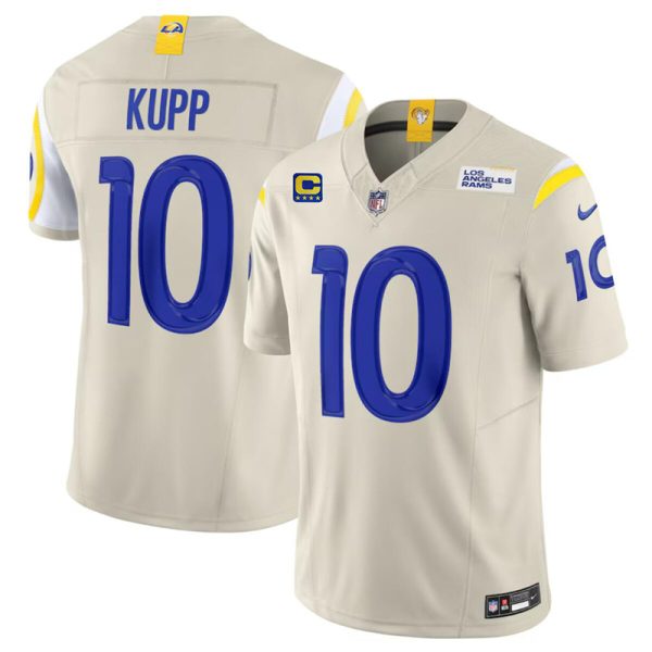 Men's Los Angeles Rams #10 Cooper Kupp Bone 2024 F.U.S.E With 4-Star C Patch Vapor Limited Stitched Jersey - Custom Name
