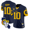 Men's Los Angeles Rams #10 Cooper Kupp Navy 2025 4-Star C Patch F.U.S.E. V2 Limited Stitched Football Jersey - Custom Name