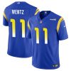 Men's Los Angeles Rams #11 Carson Wentz Blue 2023 F.U.S.E. Vapor Untouchable Stitched Football Jersey - Custom Name