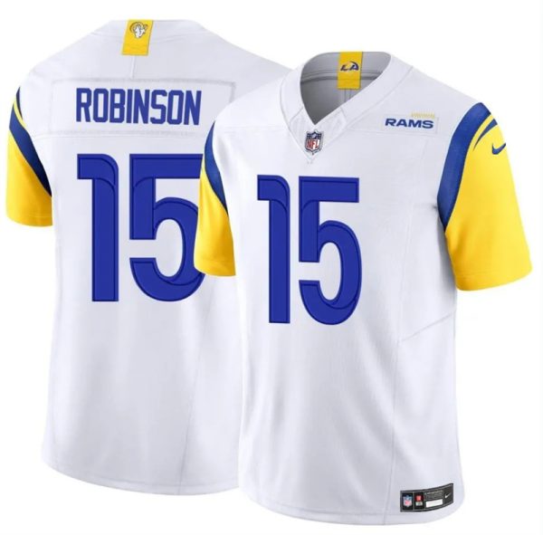 Men's Los Angeles Rams #15 Demarcus Robinson White 2024 F.U.S.E. Vapor Untouchable Stitched Football Jersey - Custom Name