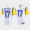 Men's Los Angeles Rams #17 Baker Mayfield White Stitched Game Jersey - Custom Name