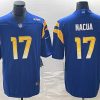 Men's Los Angeles Rams #17 Puka Nacua Blue Vapor Untouchable Limited Stitched Jersey - Custom Name
