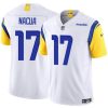 Men's Los Angeles Rams #17 Puka Nacua White 2023 F.U.S.E. Vapor Untouchable Stitched Football Jersey - Custom Name