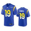 Men's Los Angeles Rams #19 Brandon Powell Royal Stitched Football Game Jersey - Custom Name