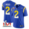 Men's Los Angeles Rams #2 Robert Woods 2022 Royal Super Bowl LVI Vapor Limited Stitched Jersey - Custom Name