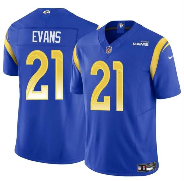 Men's Los Angeles Rams #21 Zach Evans Blue 2024 F.U.S.E Vapor Untouchable Stitched Football Jersey - Custom Name