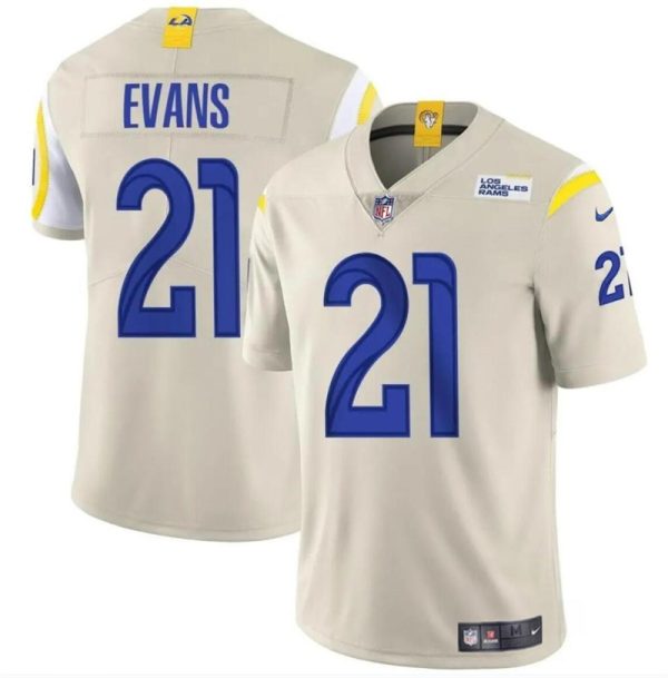 Men's Los Angeles Rams #21 Zach Evans Bone 2024 Vapor Untouchable Stitched Football Jersey - Custom Name