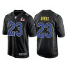 Men's Los Angeles Rams #23 Cam Akers 2022 Black Super Bowl LVI Game Stitched Jersey - Custom Name