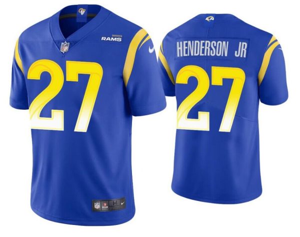 Men's Los Angeles Rams #27 Darrell Henderson Jr. Royal Vapor Untouchable Stitched Football Jersey  - Custom Name