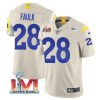 Men's Los Angeles Rams #28 Marshall Faulk 2022 Bone Super Bowl LVI Vapor Limited Stitched Jersey  - Custom Name