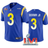 Men's Los Angeles Rams #3 Odell Beckham Jr. 2022 Royal Super Bowl LVI Vapor Limited Stitched Jersey - Custom Name