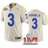 Men's Los Angeles Rams #3 Robert Woods 2022 Bone Super Bowl LVI Vapor Limited Stitched Jersey - Custom Name