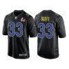Men's Los Angeles Rams #33 Nick Scott 2022 Black Super Bowl LVI Game Stitched Jersey - Custom Name