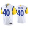 Men's Los Angeles Rams #40 Von Miller 2021 White Vapor Untouchable Limited Stitched Football Jersey - Custom Name