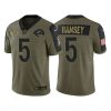 Men's Los Angeles Rams #5 Jalen Ramsey 2021 Olive Salute To Service Limited Stitched Jersey - Custom Name