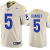 Men's Los Angeles Rams #5 Jalen Ramsey Bone Vapor Untouchable Limited Stitched Jersey - Custom Name
