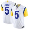 Men's Los Angeles Rams #5 Jalen Ramsey White 2023 F.U.S.E. Vapor Untouchable Limited Stitched Football Jersey - Custom Name