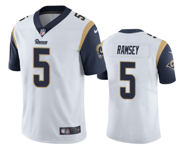 Men's Los Angeles Rams #5 Jalen Ramsey White Vapor Untouchable Limited Stitched Jersey - Custom Name