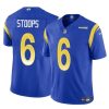 Men's Los Angeles Rams #6 Drake Stoops Blue 2024 Draft F.U.S.E Vapor Untouchable Stitched Football Jersey - Custom Name