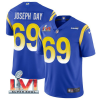 Men's Los Angeles Rams #69 Sebastian Joseph-Day 2022 Royal Super Bowl LVI Vapor Limited Stitched Jersey - Custom Name