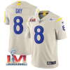 Men's Los Angeles Rams #8 Matt Gay 2022 Bone Super Bowl LVI Vapor Limited Stitched Jersey - Custom Name