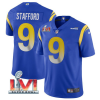 Men's Los Angeles Rams #9 Matthew Stafford 2022 Royal Super Bowl LVI Vapor Limited Stitched Jersey - Custom Name