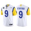Men's Los Angeles Rams #9 Matthew Stafford 2022 White With 4-star C Patch Vapor Untouchable Limited Stitched Jersey - Custom Name