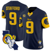 Men's Los Angeles Rams #9 Matthew Stafford Navy 2025 4-Star C Patch F.U.S.E. V2 Limited Stitched Football Jersey - Custom Name
