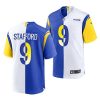 Men's Los Angeles Rams #9 Matthew Stafford Royal White Split Stitched Football Jersey - Custom Name