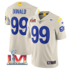 Men's Los Angeles Rams #99 Aaron Donald 2022 Bone Super Bowl LVI Vapor Limited Stitched Jersey - Custom Name