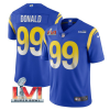 Men's Los Angeles Rams #99 Aaron Donald 2022 Royal Super Bowl LVI Vapor Limited Stitched Jersey - Custom Name