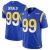 Men's Los Angeles Rams #99 Aaron Donald Blue 2023 F.U.S.E. With 4-Star C Patch Vapor Untouchable Limited Stitched Football Jersey - Custom Name