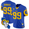 Men's Los Angeles Rams #99 Aaron Donald Royal 2025 4-Star C Patch F.U.S.E. V2 Limited Stitched Football Jersey - Custom Name
