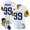 Men's Los Angeles Rams #99 Aaron Donald White 2025 4-Star C Patch F.U.S.E. V2 Limited Stitched Football Jersey - Custom Name