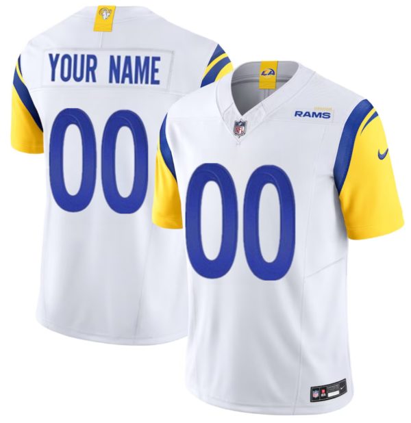 Men's Los Angeles Rams Active Player Custom White 2023 F.U.S.E. Vapor Untouchable Limited Stitched Football Jersey - Custom Name