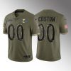 Men's Los Angeles Rams Customized Olive 2022 Salute To Service Limited Stitched Jersey - Custom Name