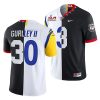Men's Los Angeles Rams X Georgia Bulldogs #30 Todd Gurley II Black White Split Super Bowl LVI Stitched Jersey - Custom Name