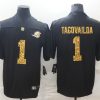 Men's Miami Dolphins #1 Tua Tagovailoa 2020 Black Leopard Print Fashion Limited Stitched Jersey - Custom Name
