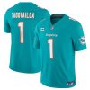 Men's Miami Dolphins #1 Tua Tagovailoa Aqua F.U.S.E With 3-Star C Patch Vapor Limited Stitched Football Jersey - Custom Name