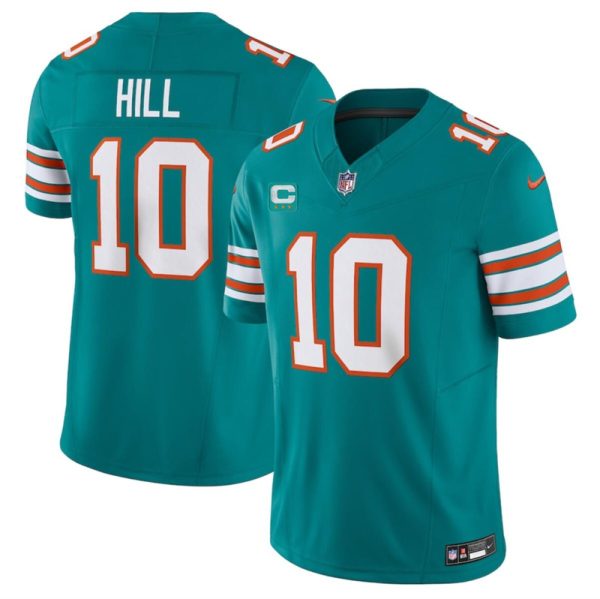 Men's Miami Dolphins #10 Tyreek Hill Aqua F.U.S.E Alternate With 3-Star C Patch Vapor Limited Stitched Football Jersey  - Custom Name