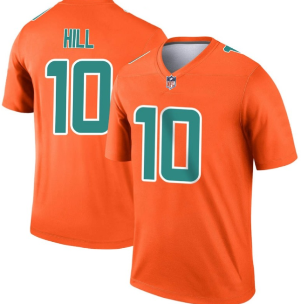 Men's Miami Dolphins #10 Tyreek Hill Orange Inverted Legend Stitched Football Jersey  - Custom Name