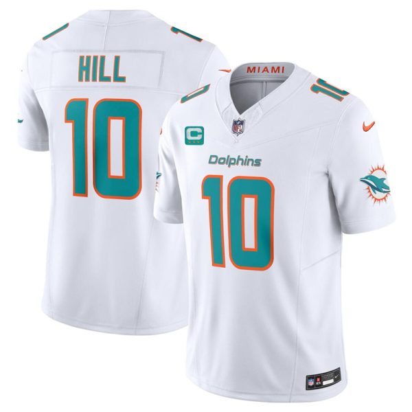 Men's Miami Dolphins #10 Tyreek Hill White F.U.S.E With 3-Star C Patch Vapor Limited Stitched Football Jersey  - Custom Name