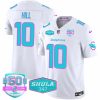Men's Miami Dolphins #10 Tyreek Hill White F.U.S.E With 347 Shula Patch And 50th Perfect Season Patch Vapor Limited Stitched Football Jersey - Custom Name