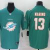 Men's Miami Dolphins #13 Dan Marino Aqua 2020 Team Big Logo Limited Stitched Jersey  - Custom Name
