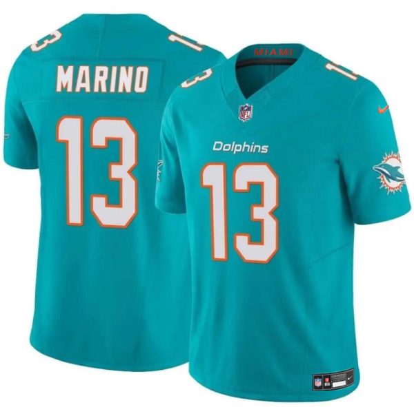 Men's Miami Dolphins #13 Dan Marino Aqua 2023 F.U.S.E Vapor Limited Stitched Football Jersey  - Custom Name
