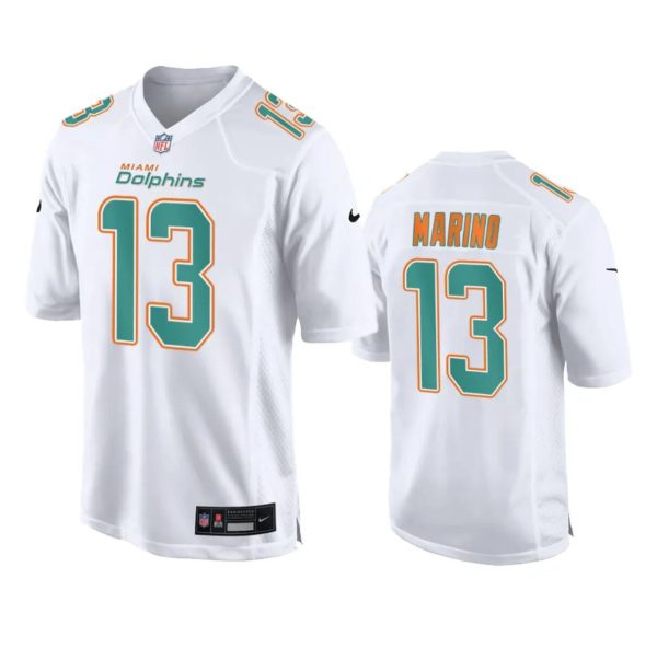 Men's Miami Dolphins #13 Dan Marino White Fashion Vapor Untouchable Stitched Football Jersey  - Custom Name