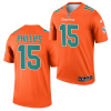 Men's Miami Dolphins #15 Jaelan Phillips 2021 Orange Inverted Legend Stitched Football Jersey  - Custom Name