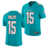 Men's Miami Dolphins #15 Jaelan Phillips Aqua 2021 Vapor Untouchable Limited Stitched Jersey  - Custom Name